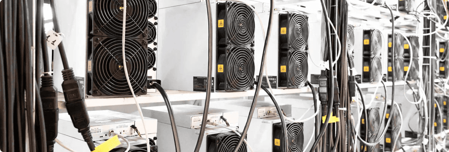 Ряды ASIC-майнеров в дата-центре ECOS