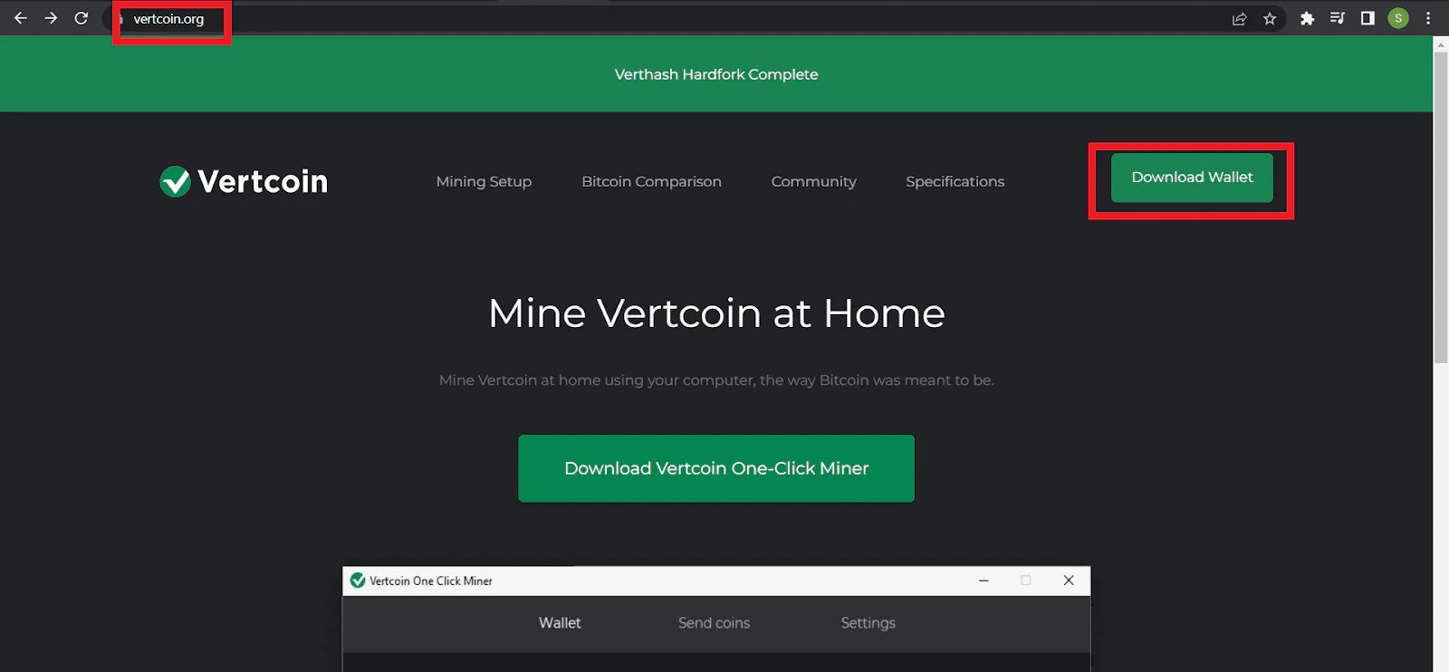 Начало майнинга Vertcoin