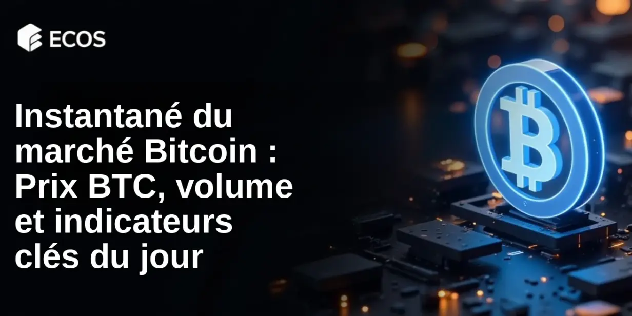 Instantané du marché Bitcoin : Prix BTC, volume et indicateurs clés du jour
