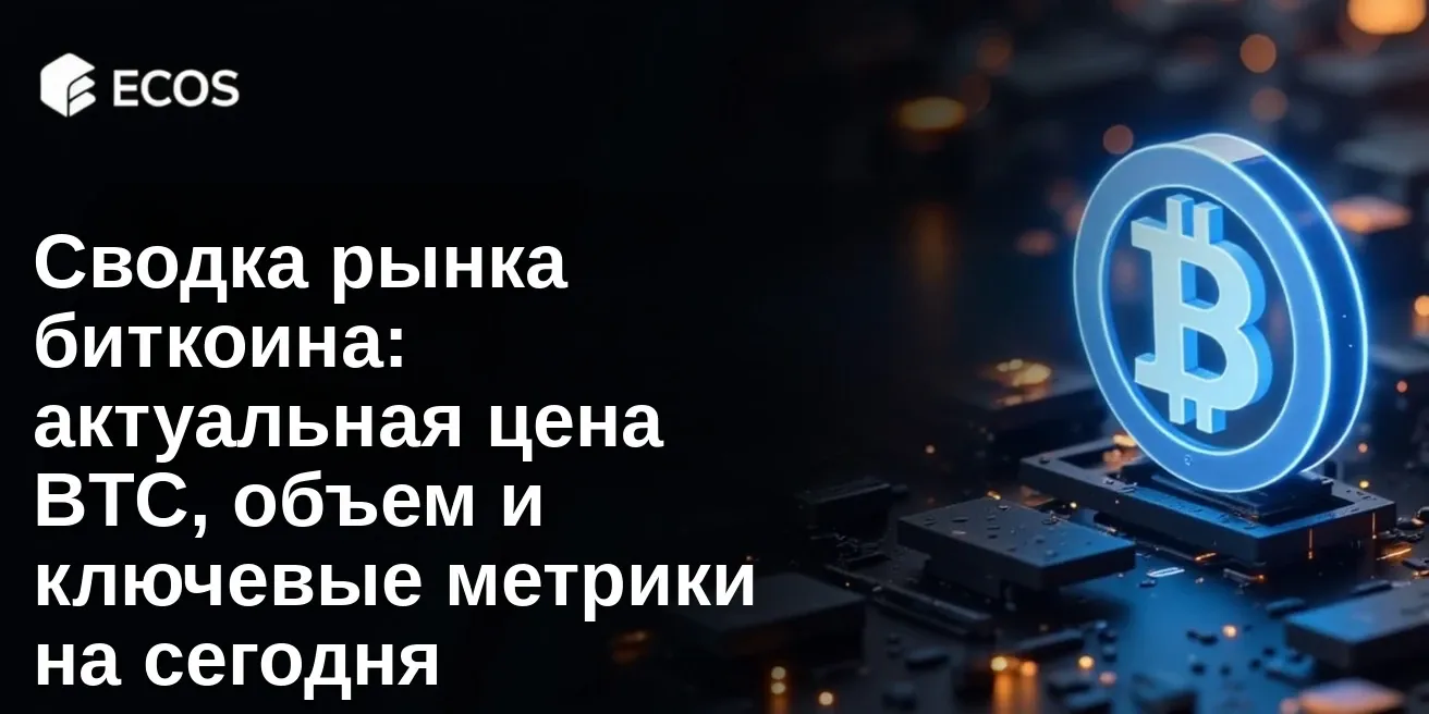Сводка рынка биткоина: актуальная цена BTC, объем и ключевые метрики на сегодня