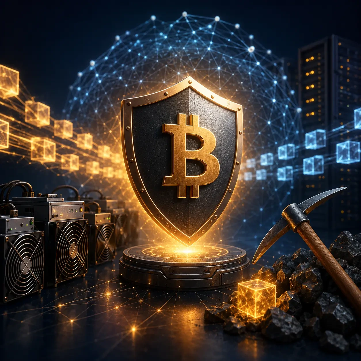 Bitcoin mining block validation and proof-of-work process