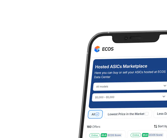 ECOS ASIC marketplace mobile app screen