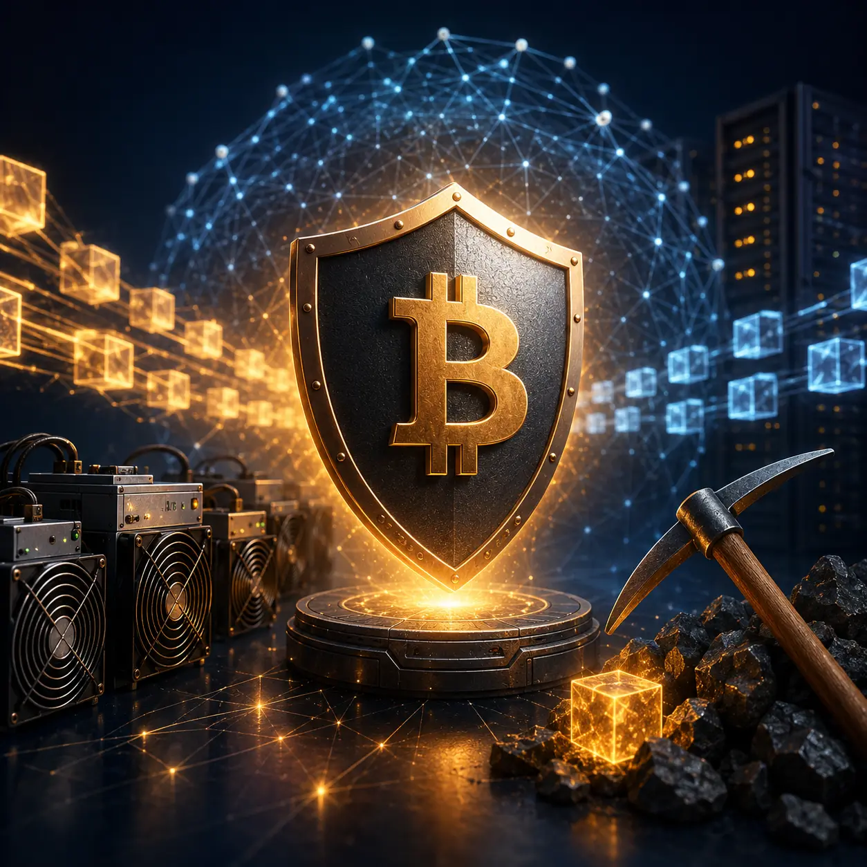 Bitcoin mining block validation and proof-of-work process
