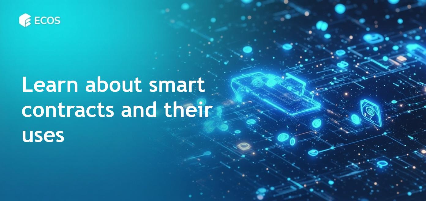 Detailed infographic explaining how smart contracts operate on blockchain technology, showcasing their features and benefits.