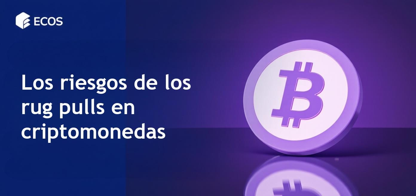 Representación gráfica de los riesgos del mercado de criptomonedas, destacando los rug pulls y estrategias de protección para inversores.