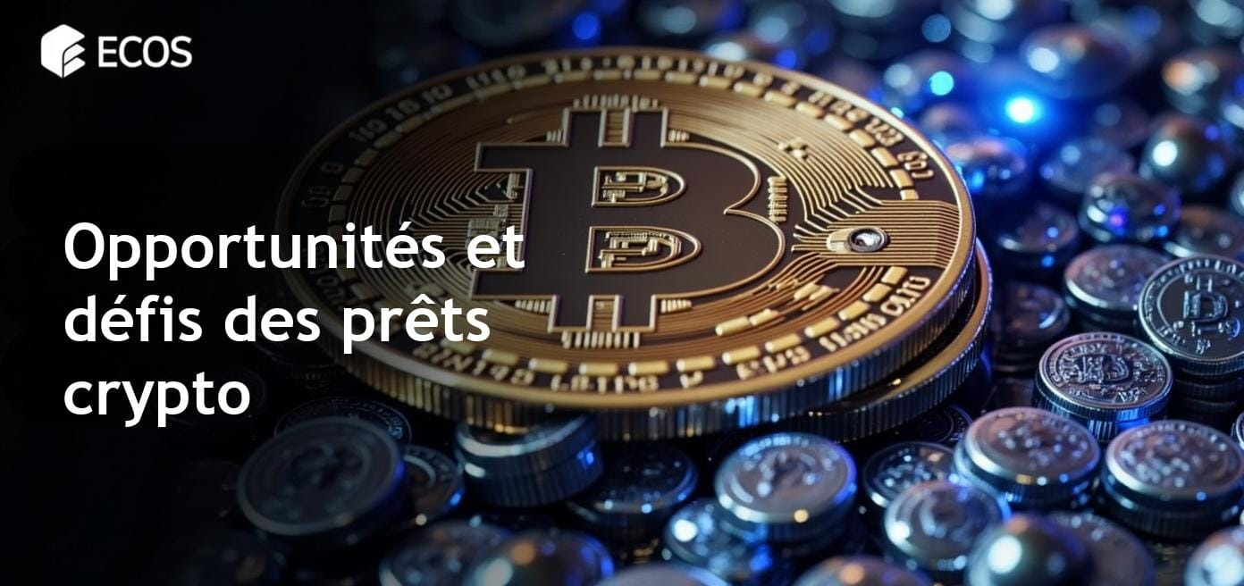 Illustration détaillée de l'utilisation du bitcoin comme garantie pour des prêts crypto sur différentes plateformes de prêt, mettant en évidence les opportunités et les risques impliqués.