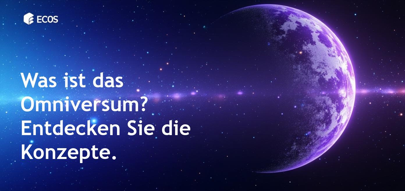 Das Bild zeigt eine abstrakte Darstellung des Omniversums, das Unendlichkeit und verschiedene Realitäten symbolisiert.