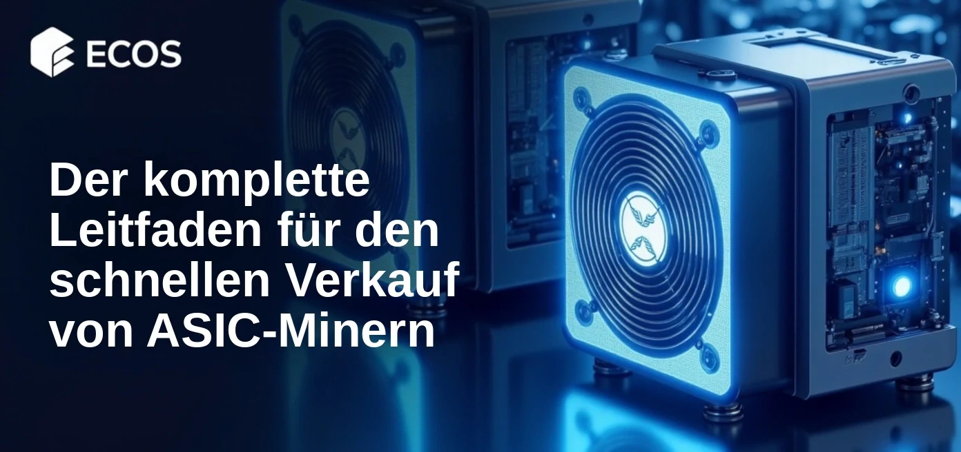 Hochmoderne ASIC-Miner-Hardware gestapelt in einer industriellen Umgebung, bereit für den Wiederverkauf auf einem Gebraucht-Marktplatz