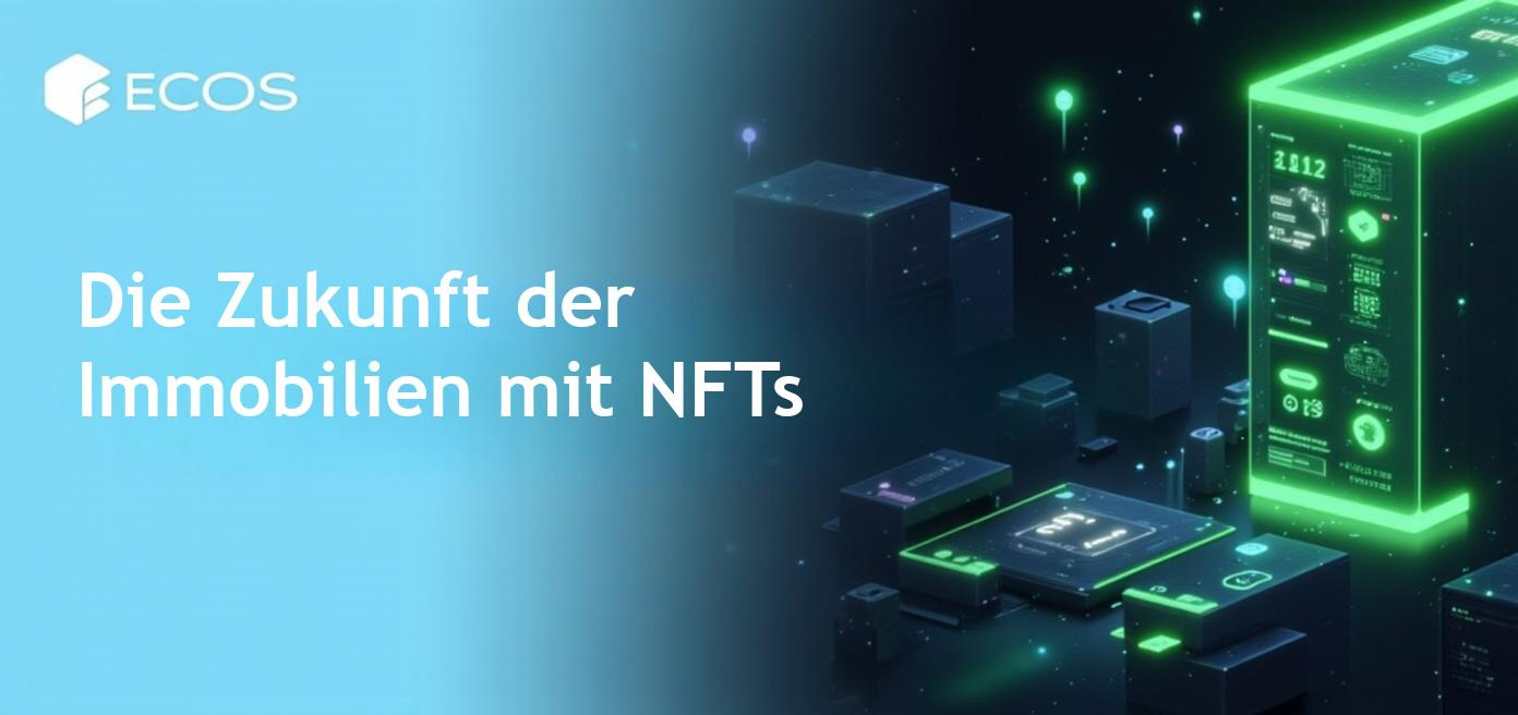 Bild, das verschiedene NFT-Anwendungen im Immobilienbereich zeigt, einschließlich digitaler Zertifikate und virtueller Eigentümerstrukturen.