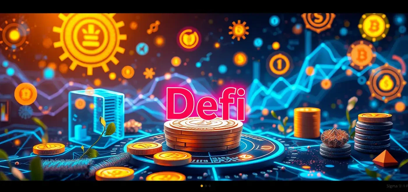 Una gráfica informativa que describe los conceptos de minería de liquidez y agricultura de rendimiento en DeFi. Resalta a los proveedores de liquidez y tokens de recompensa.