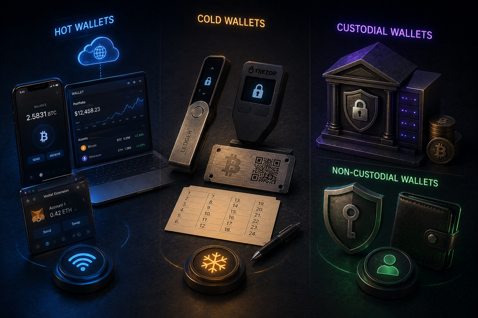 Hauptarten von Krypto-Wallets