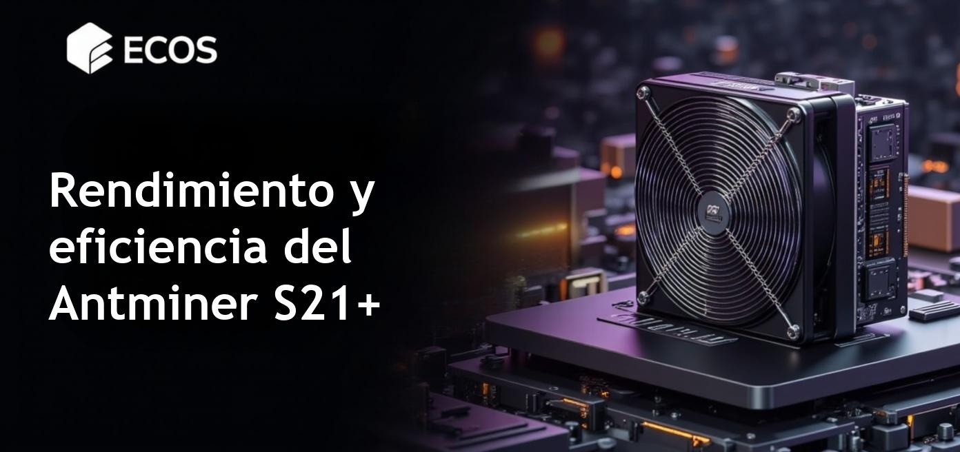 Antminer S21+ 216 TH/s mostrando su diseño y rendimiento avanzado para minería de Bitcoin.