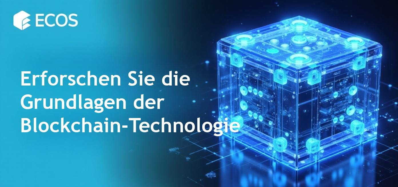 Eine detaillierte grafische Darstellung, die das Konzept der Blockchain-Technologie veranschaulicht und das verteilte Ledger, Knoten und Konsensmechanismen hervorhebt.