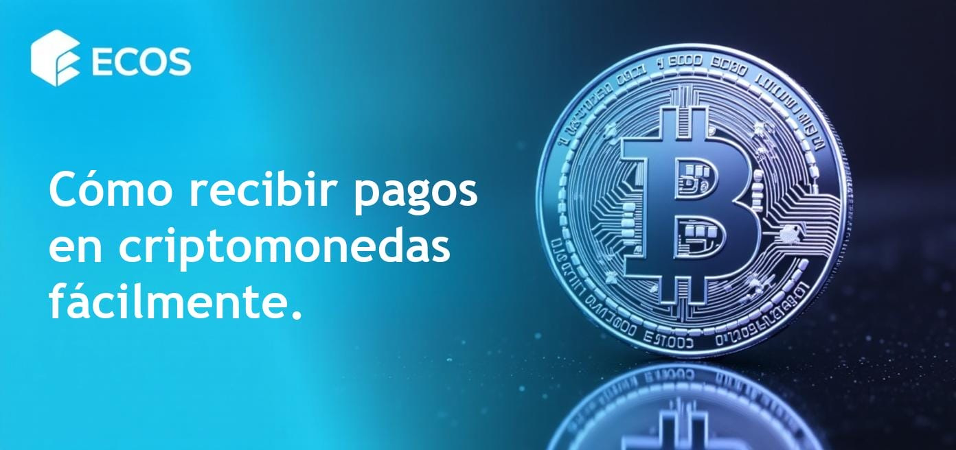Gráfico que ilustra la recepción de pagos en criptomonedas, destacando Bitcoin y Ethereum como ejemplos, junto con información sobre su creciente popularidad.