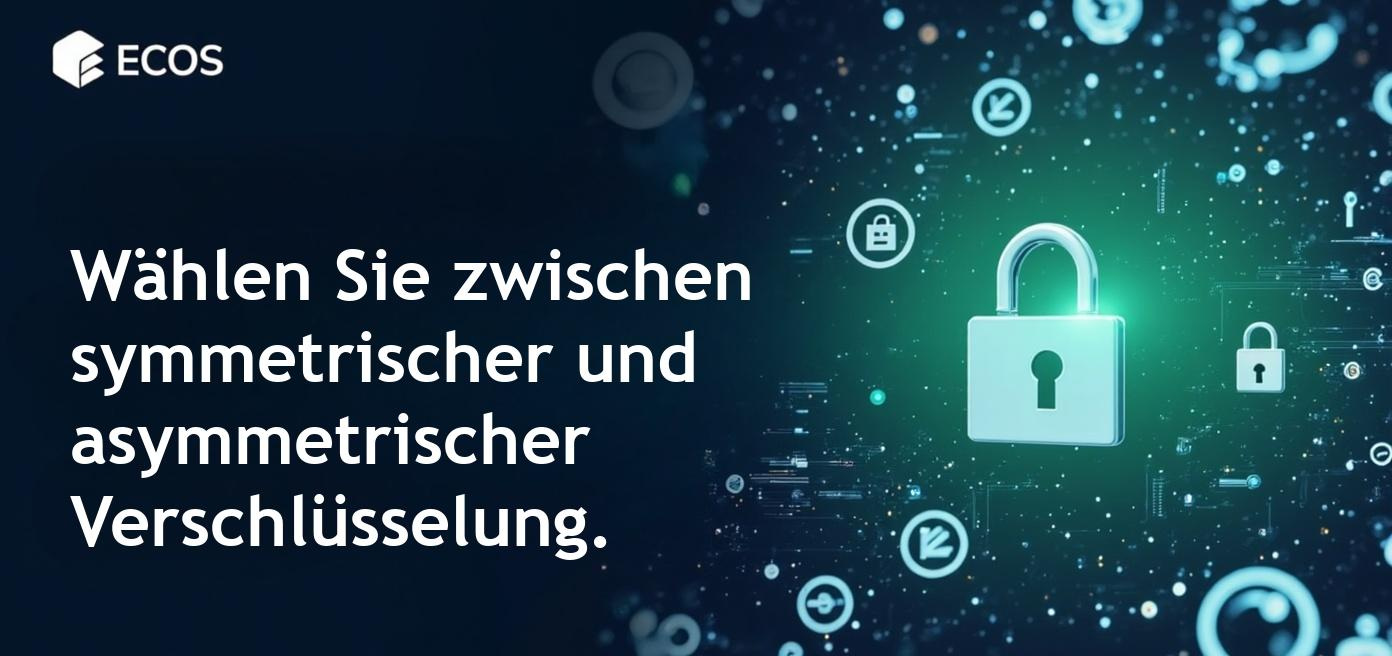Symmetrisches und asymmetrisches Verschlüsselungsschema zur Datensicherheit.