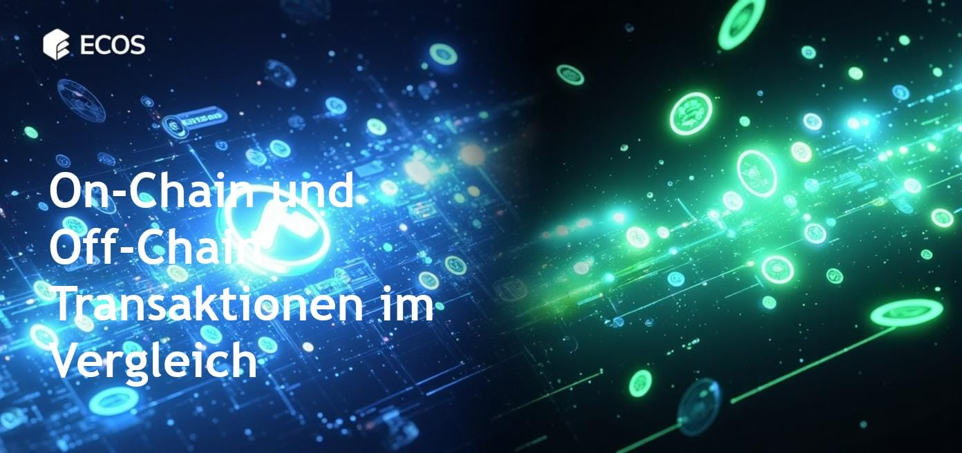Vergleich von On-Chain-Transaktionen, die in einem Blockchain-Ledger aufgezeichnet werden, und Off-Chain-Transaktionen, die in einer Verwahrung verwaltet werden.