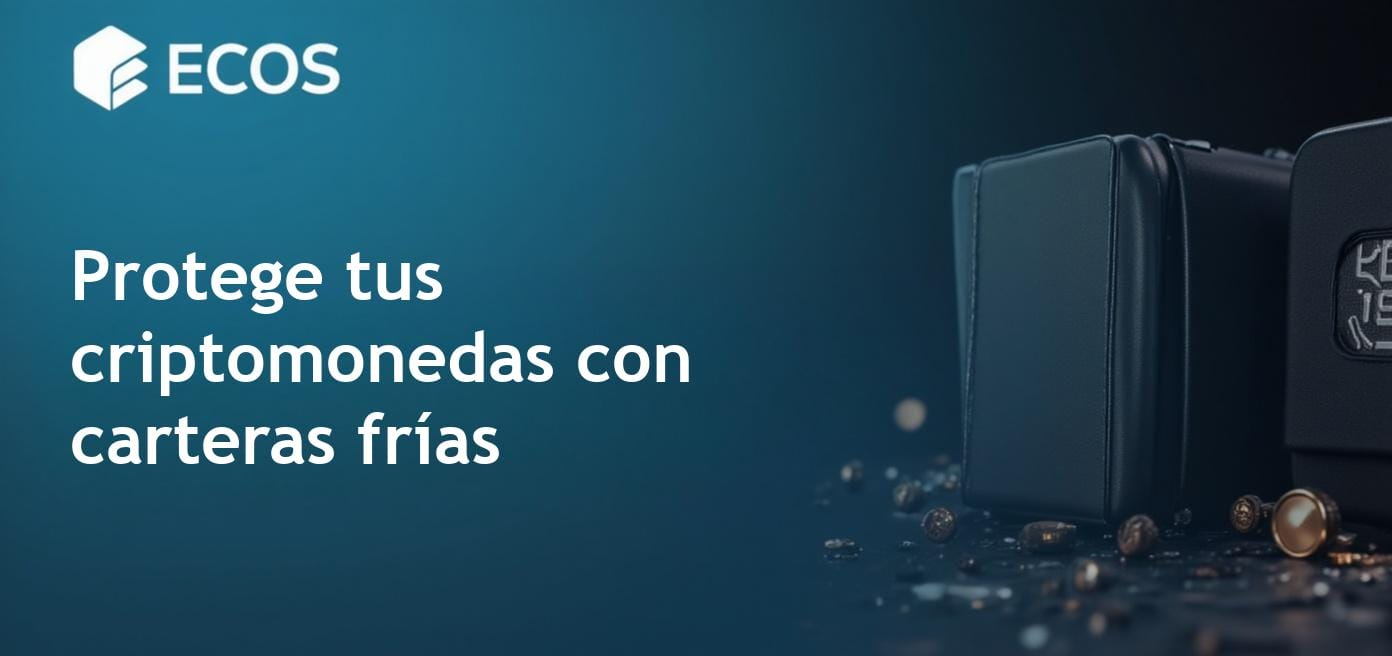 Una cartera fría de almacenamiento de criptomonedas, que muestra dispositivos Trezor y Ledger en un escritorio, representando soluciones de almacenamiento seguro sin conexión.