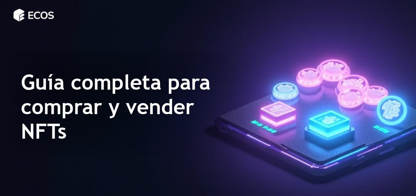 Preparación para la compra de NFTs, incluyendo elementos de criptomonedas y tecnología blockchain.