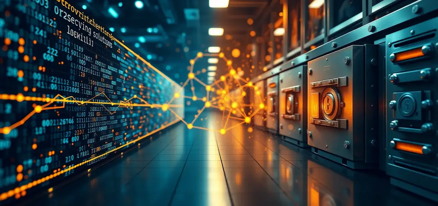 Vergleichsbild, das On-Chain-Transaktionen, die in einem Blockchain-Ledger aufgezeichnet wurden, im Gegensatz zu Off-Chain-Transaktionen, die in der Verwahrung verwaltet werden, veranschaulicht und ihre Unterschiede hervorhebt.