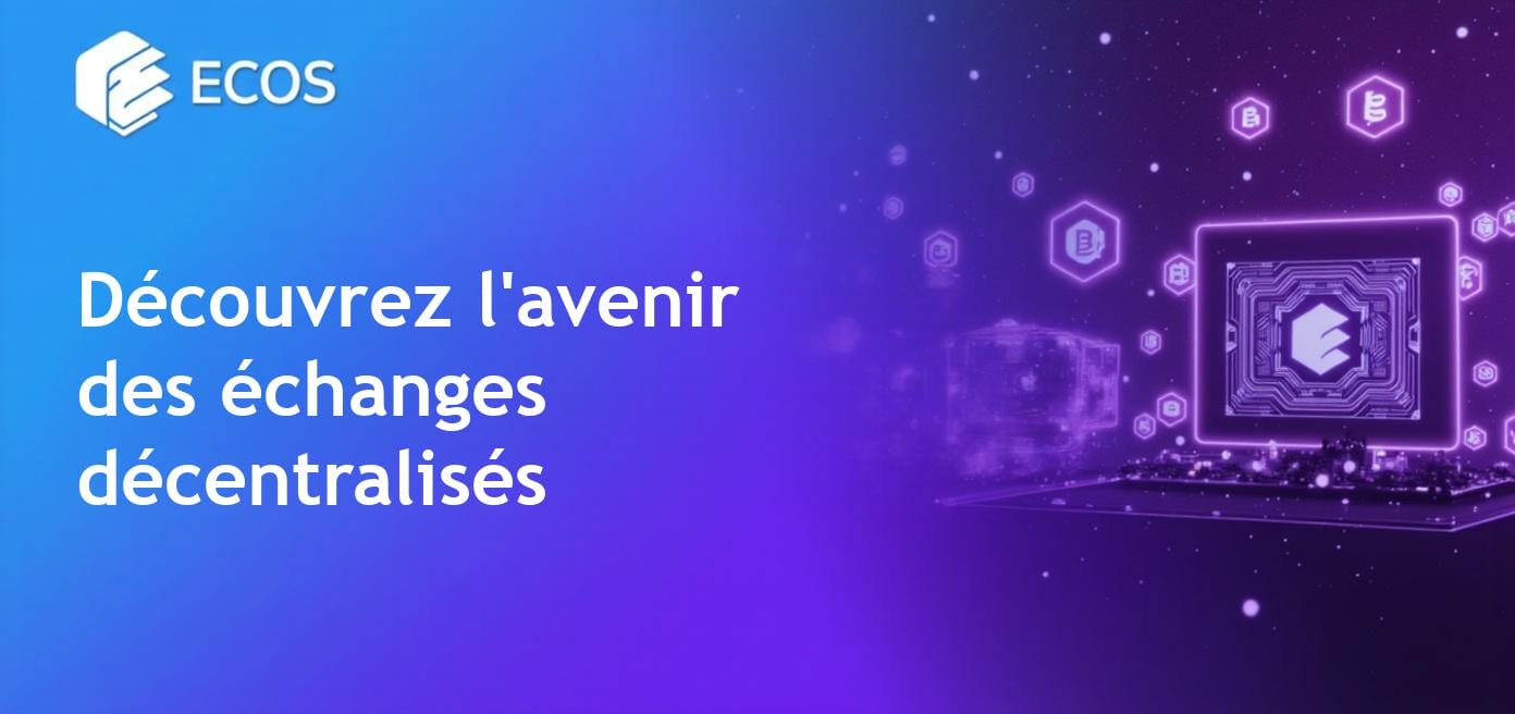 Représentation numérique des échanges décentralisés mettant en avant le trading peer-to-peer dans un environnement blockchain, soulignant les plateformes DEX et les concepts DeFi.
