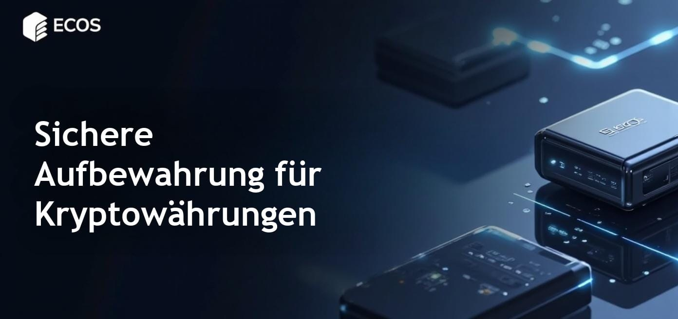 Eine kalte Brieftasche für Kryptowährungsspeicherung, die Trezor- und Ledger-Geräte auf einem Tisch zeigt und sichere Offline-Speicherlösungen darstellt.