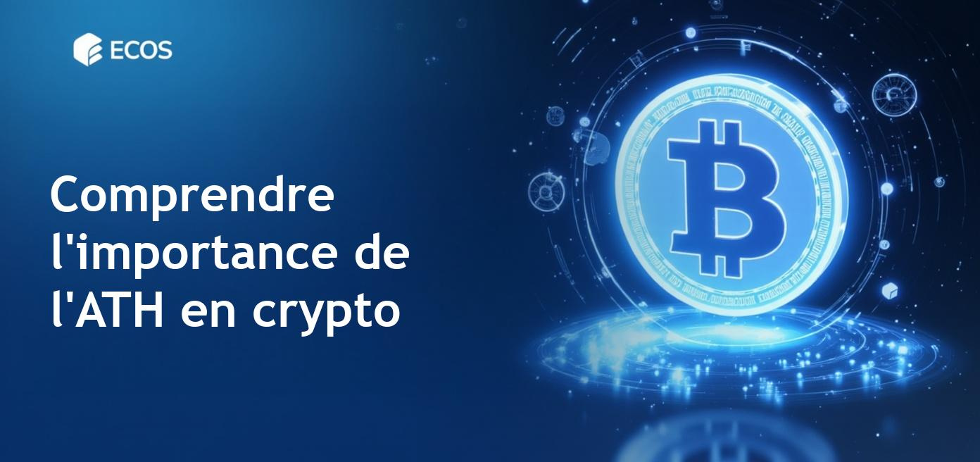 Une image décrivant ATH et ATL dans le contexte des cryptomonnaies, illustrant le concept de prix maximum.