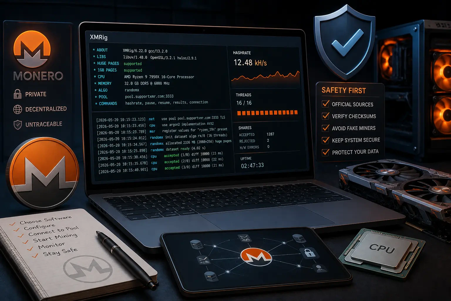 Welche Programme werden für das Monero-Mining benötigt?
