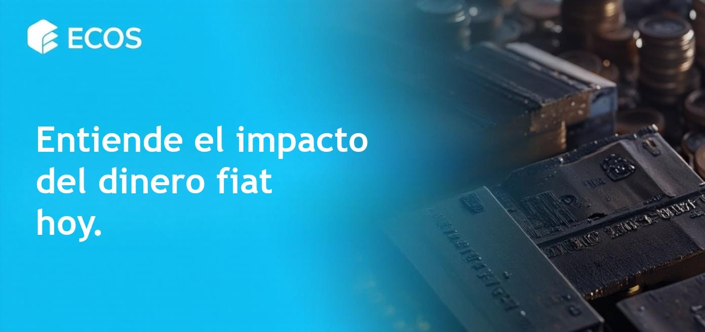 Dinero fiat representado por billetes y monedas, que simboliza su uso diario en la economía moderna.