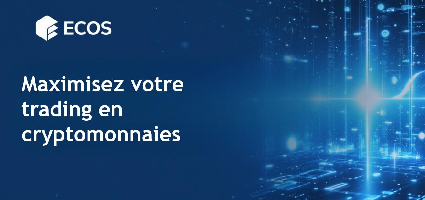 Un graphique affichant les tendances des cryptomonnaies sur une interface d'application mobile, mettant en évidence les fonctionnalités de trading Android et iOS, montrant des monnaies numériques vibrantes.