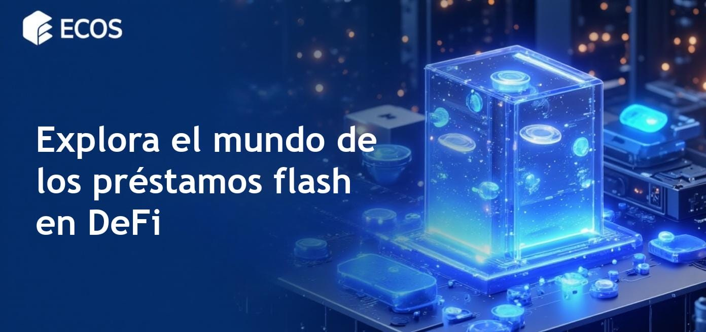 Ilustración detallada de préstamos instantáneos en DeFi, destacando transacciones de préstamos sincolateral y enfatizando la seguridad y la dinámica del mercado.