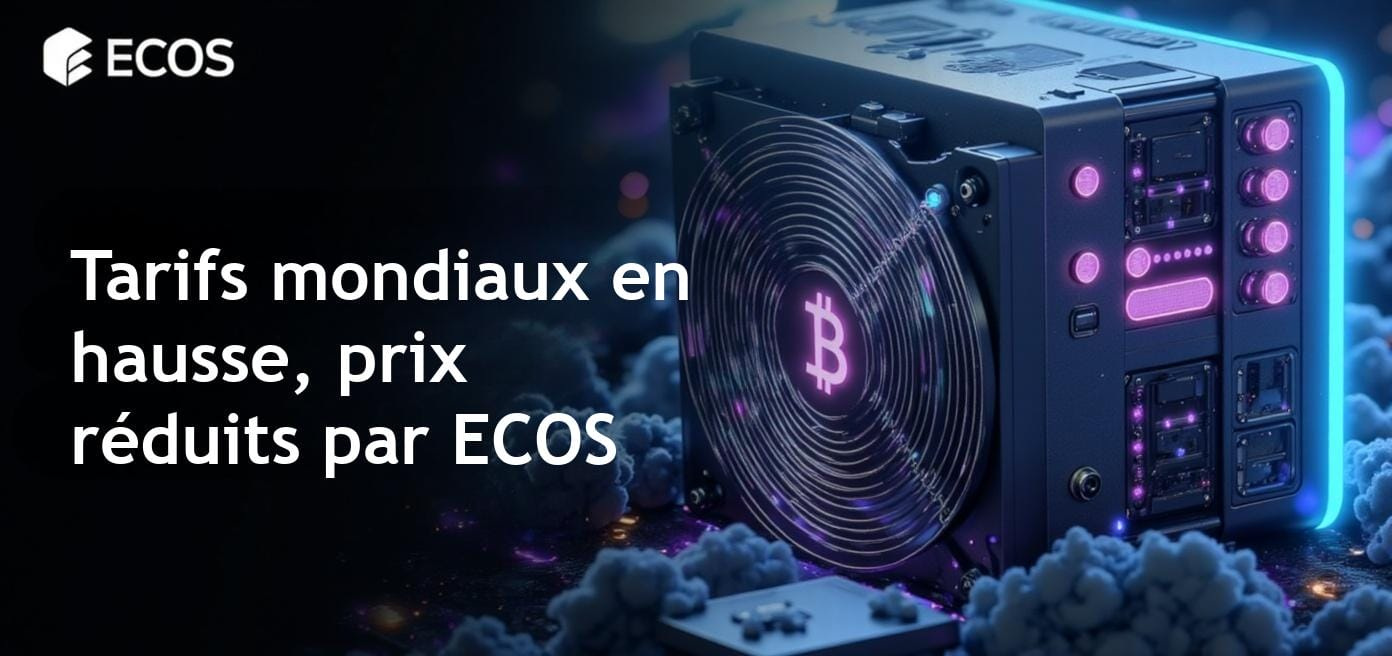 Une illustration de la montée des tarifs mondiaux affectant le secteur du minage de Bitcoin et les importations haut de gamme.