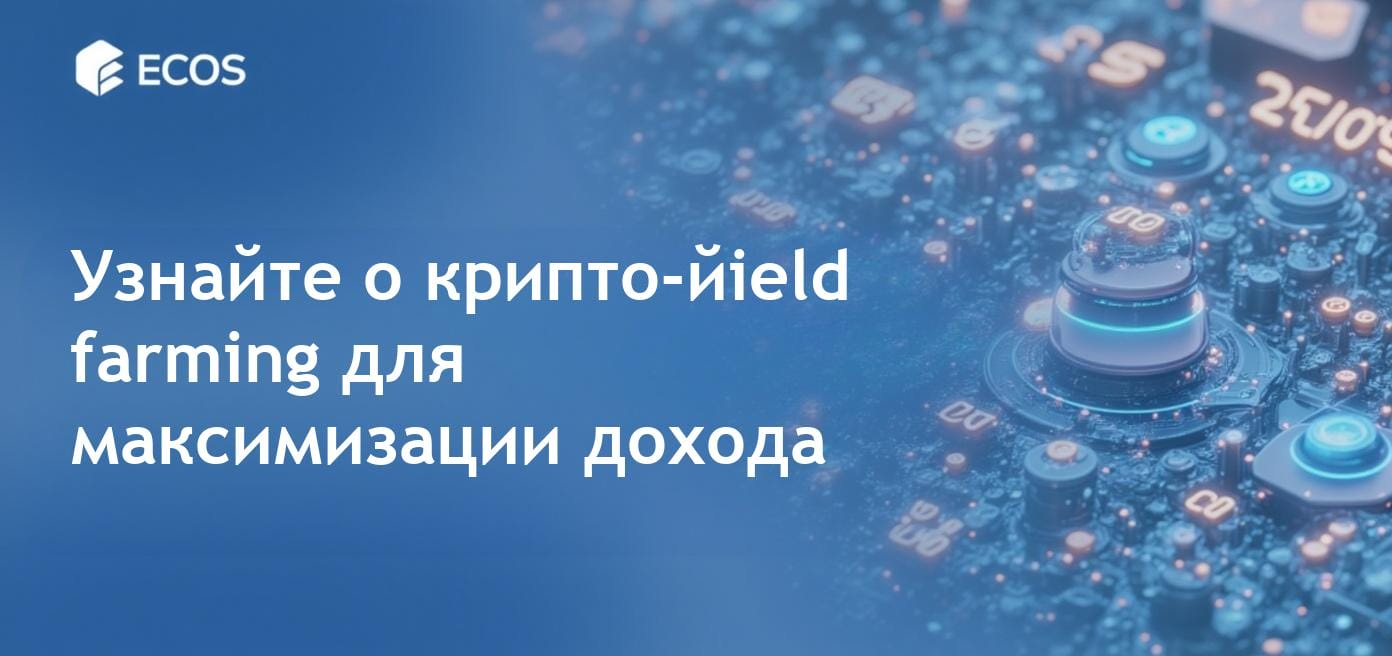 Подробная инфографика, показывающая механику крипто-йield farming, включая пулы ликвидности и метрики APY.