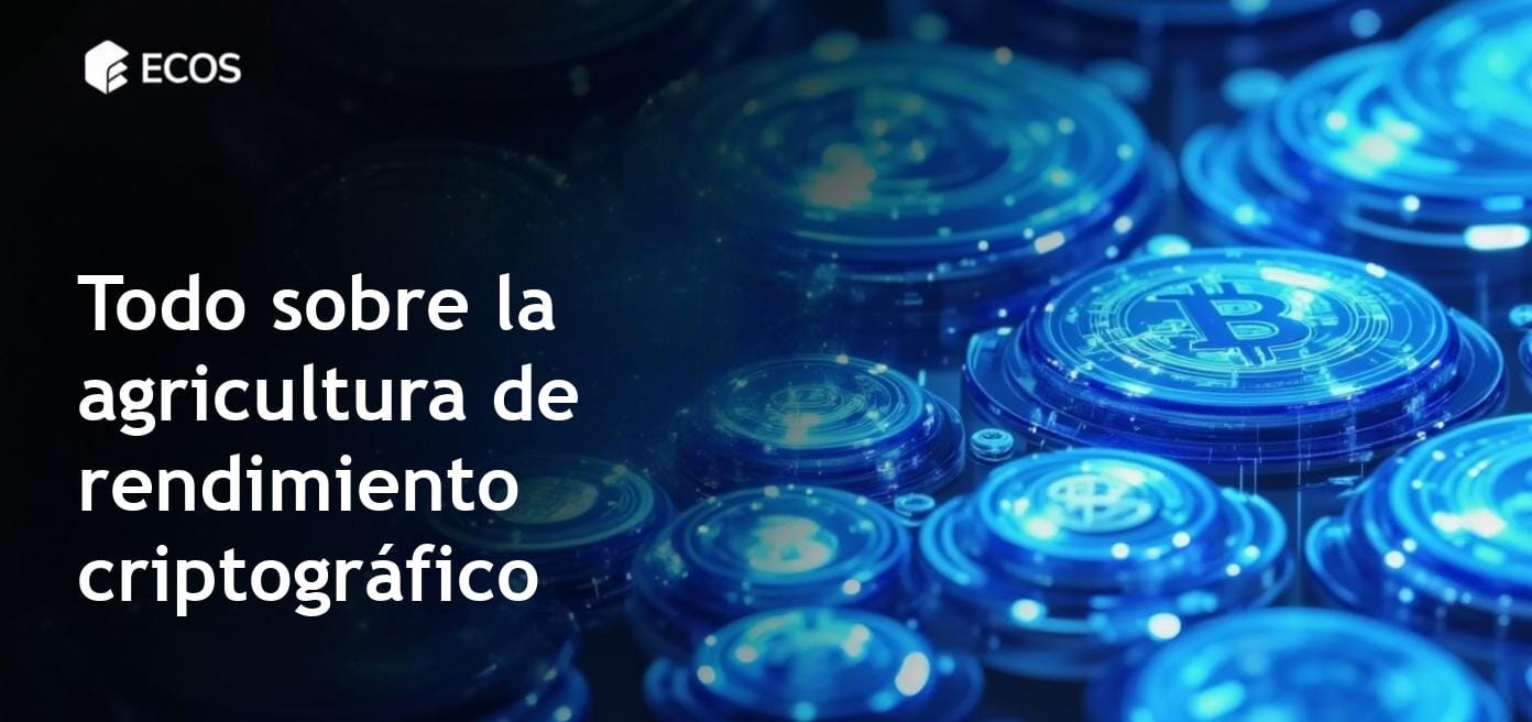 Infografía detallada que muestra los mecanismos de la agricultura de rendimiento criptográfico incluyendo pools de liquidez y métricas APY.