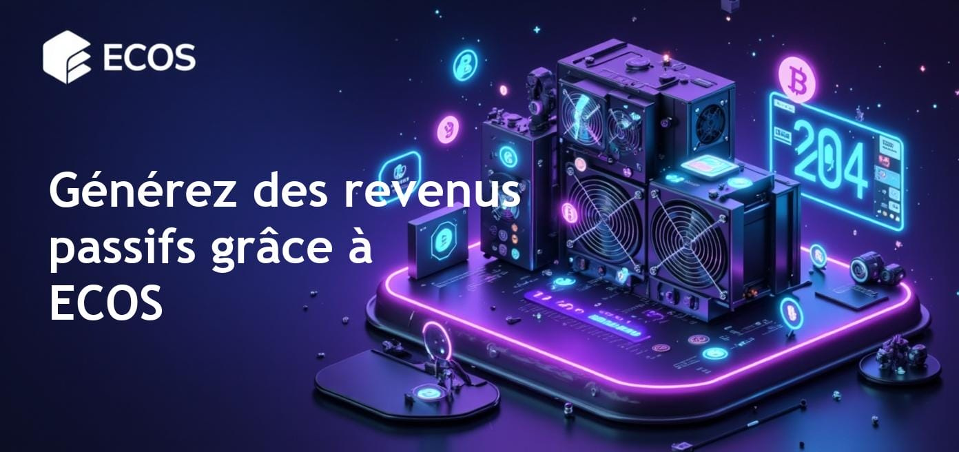 Le programme d'affiliation ECOS pour générer des revenus passifs en crypto. Partagez des liens et gagnez des commissions sur les produits ECOS.