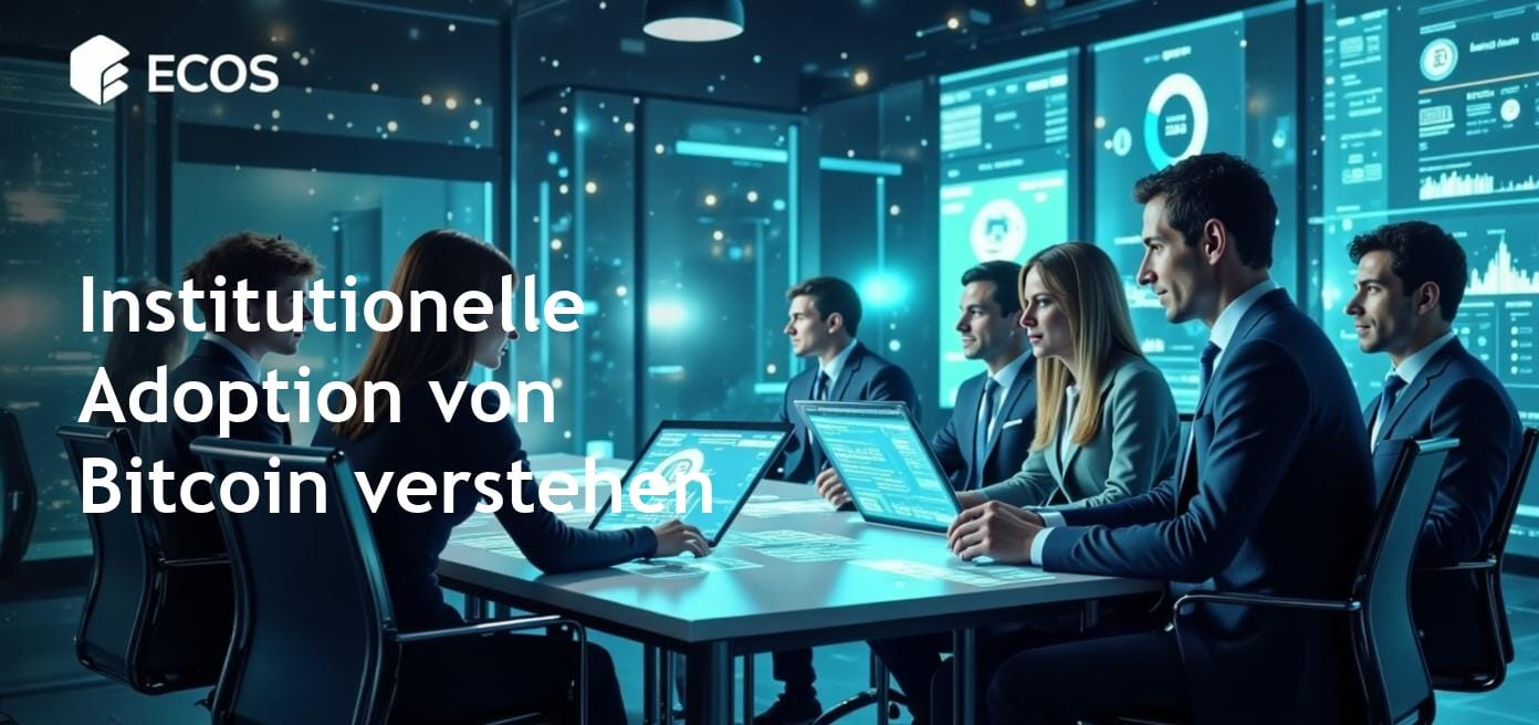 Eine Gruppe von institutionellen Investoren, die Bitcoin-Trends und ETFs analysieren, symbolisiert das wachsende Interesse an Kryptowährungen.