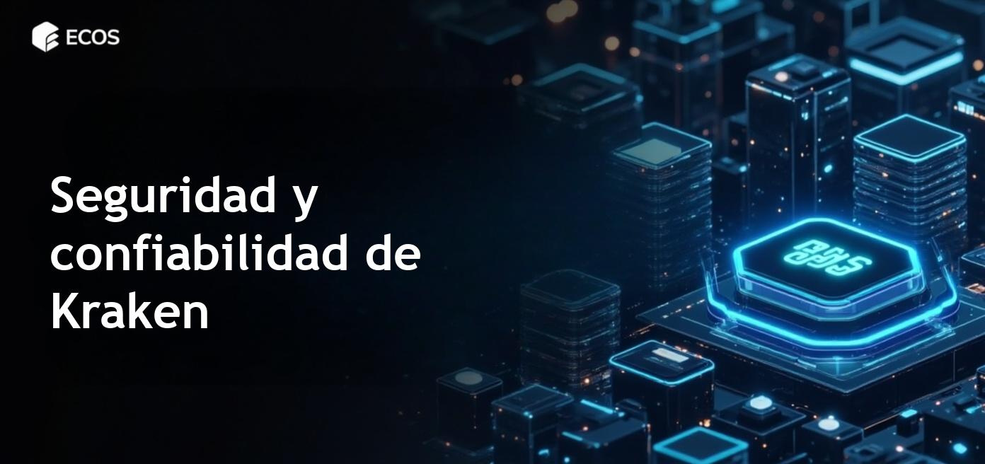 Plataforma de intercambio de criptomonedas Kraken mostrando sus características de seguridad robustas.