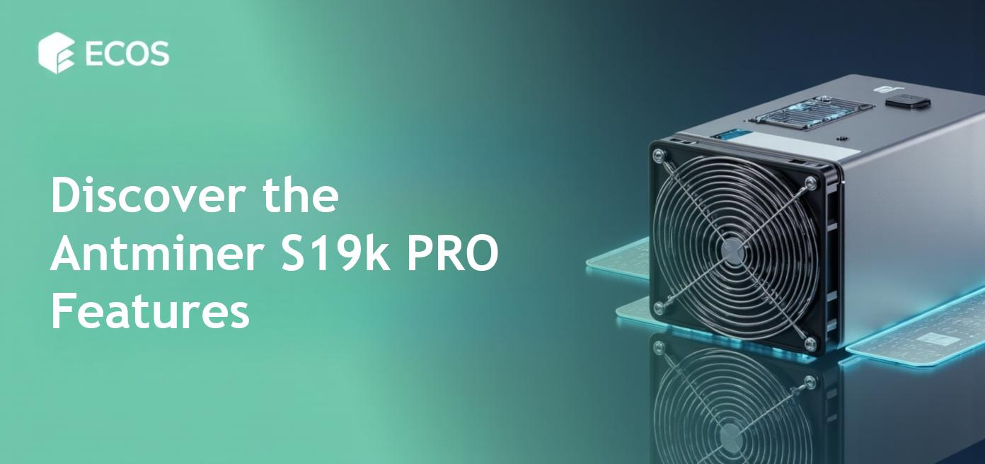 Antminer S19k PRO 115TH/s mining device showcasing its sleek design and features.