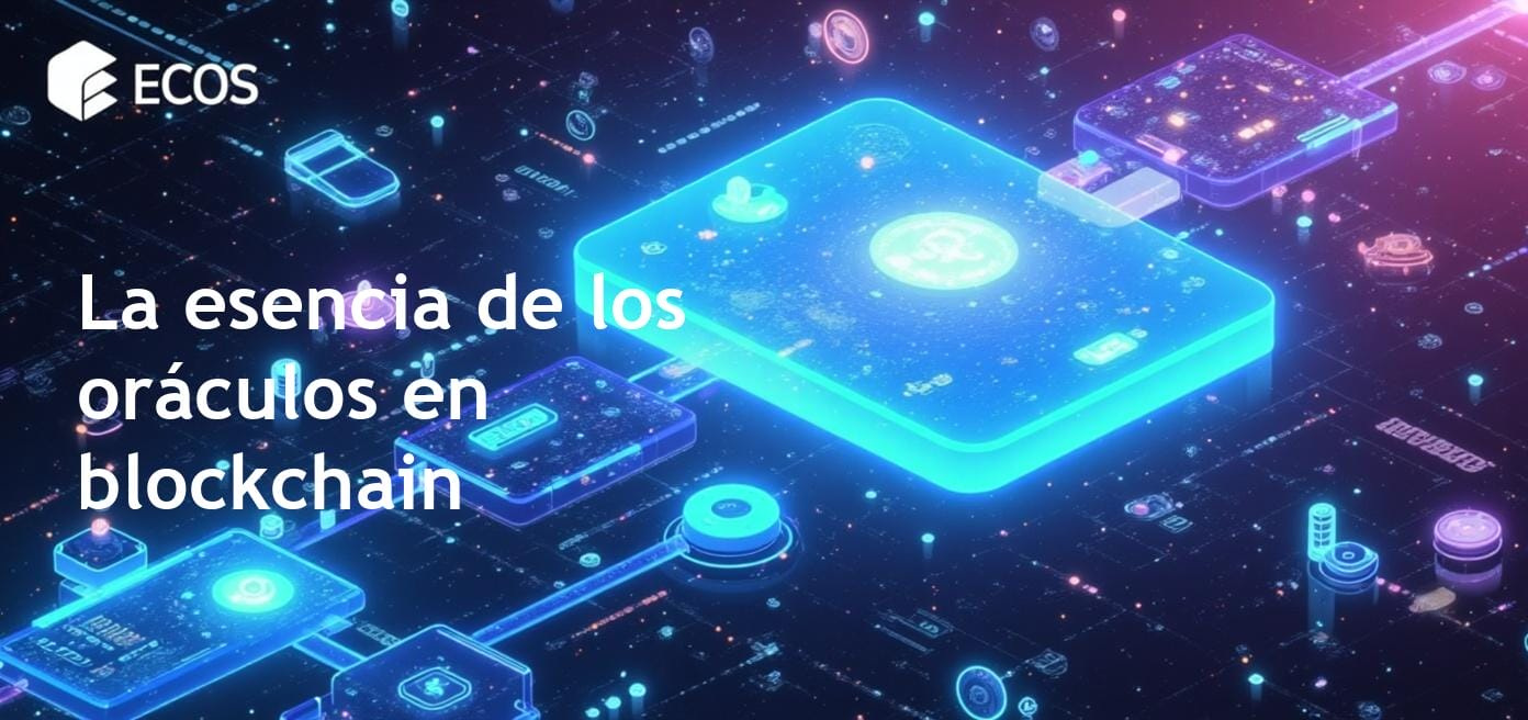 Una imagen de alta calidad que ilustra el concepto de oráculos en la tecnología blockchain, mostrando datos en tiempo real y contratos inteligentes interactuando sin problemas en una red digital.