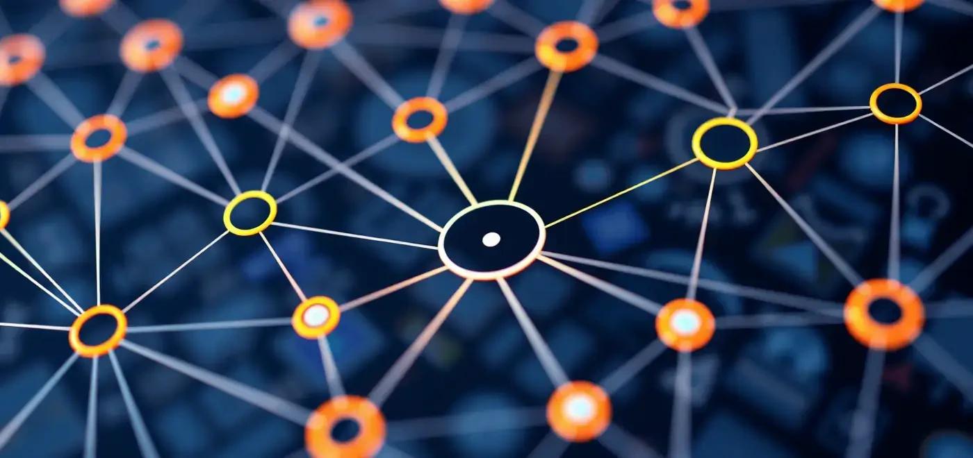 A digital representation of decentralized exchanges showcasing peer-to-peer trading in a blockchain environment, highlighting DEX platforms and DeFi concepts.
