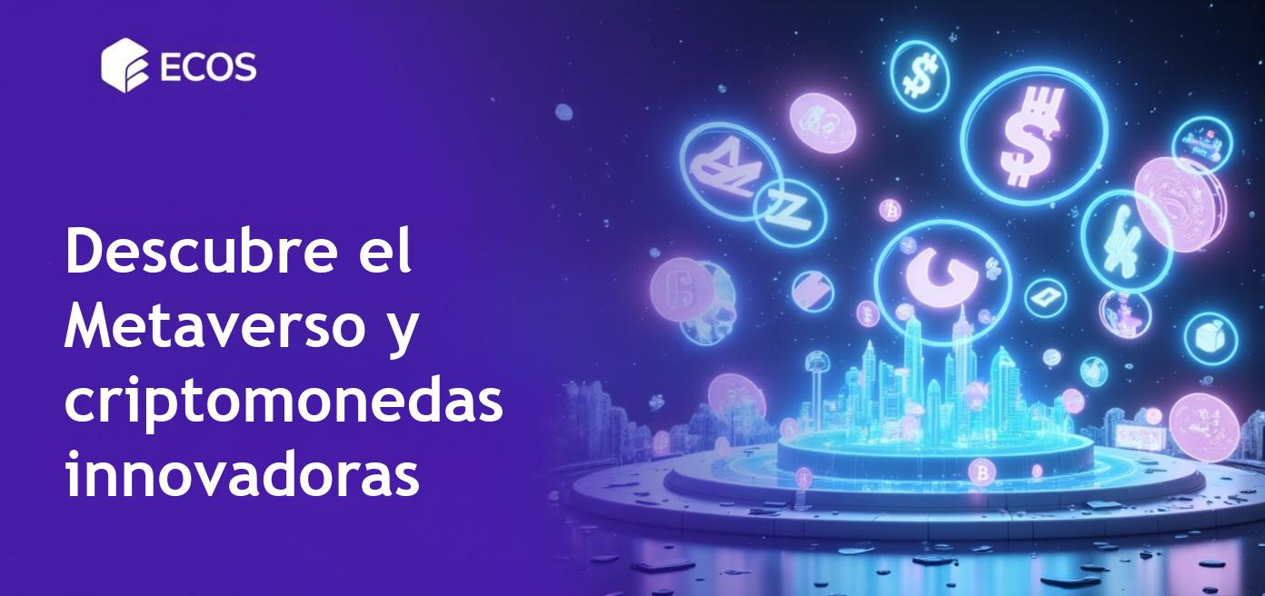 Una representación detallada de proyectos del Metaverso y criptomonedas en un entorno digital.