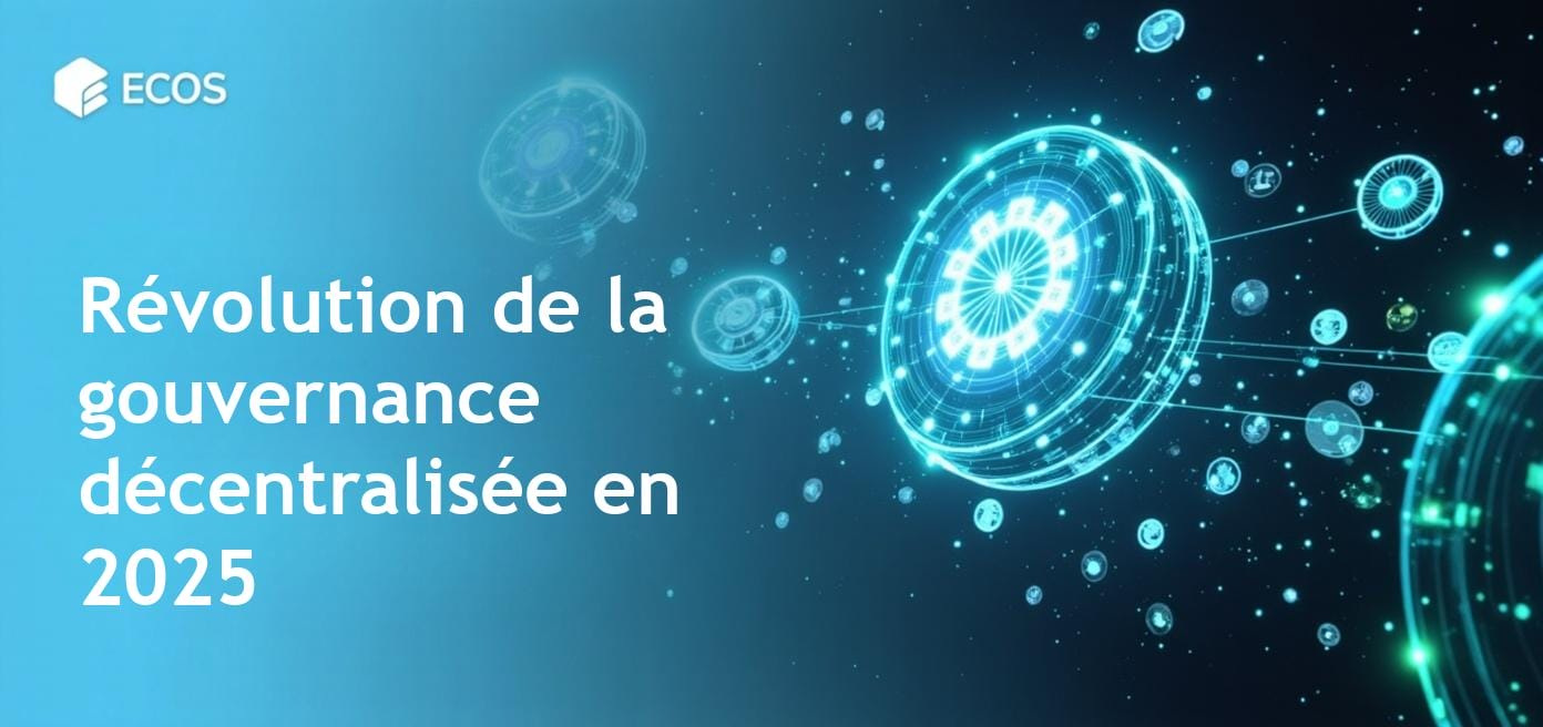 Représentation visuelle de la gouvernance décentralisée avec une communauté diversifiée engagée dans des processus de vote et de décision