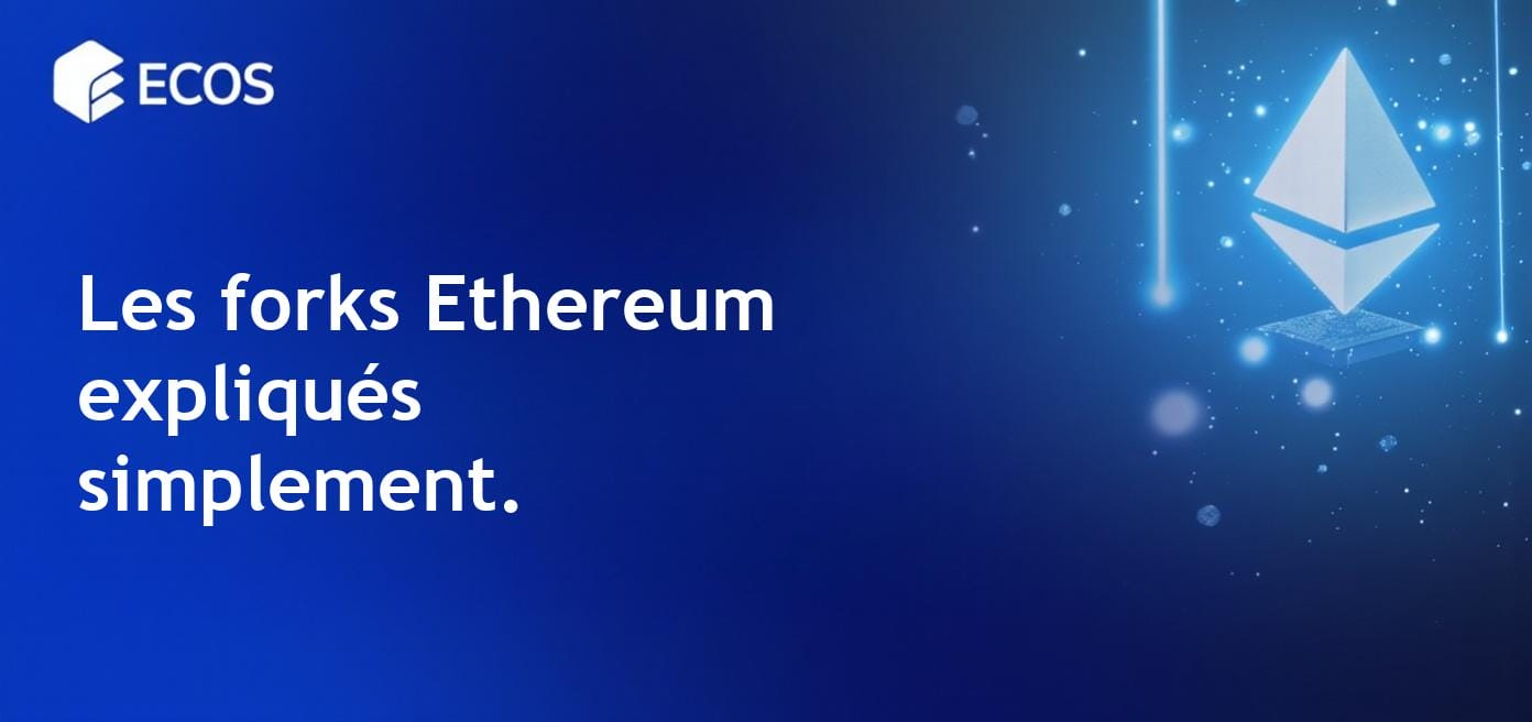 Une illustration détaillée représentant un fork Ethereum dans le réseau blockchain.