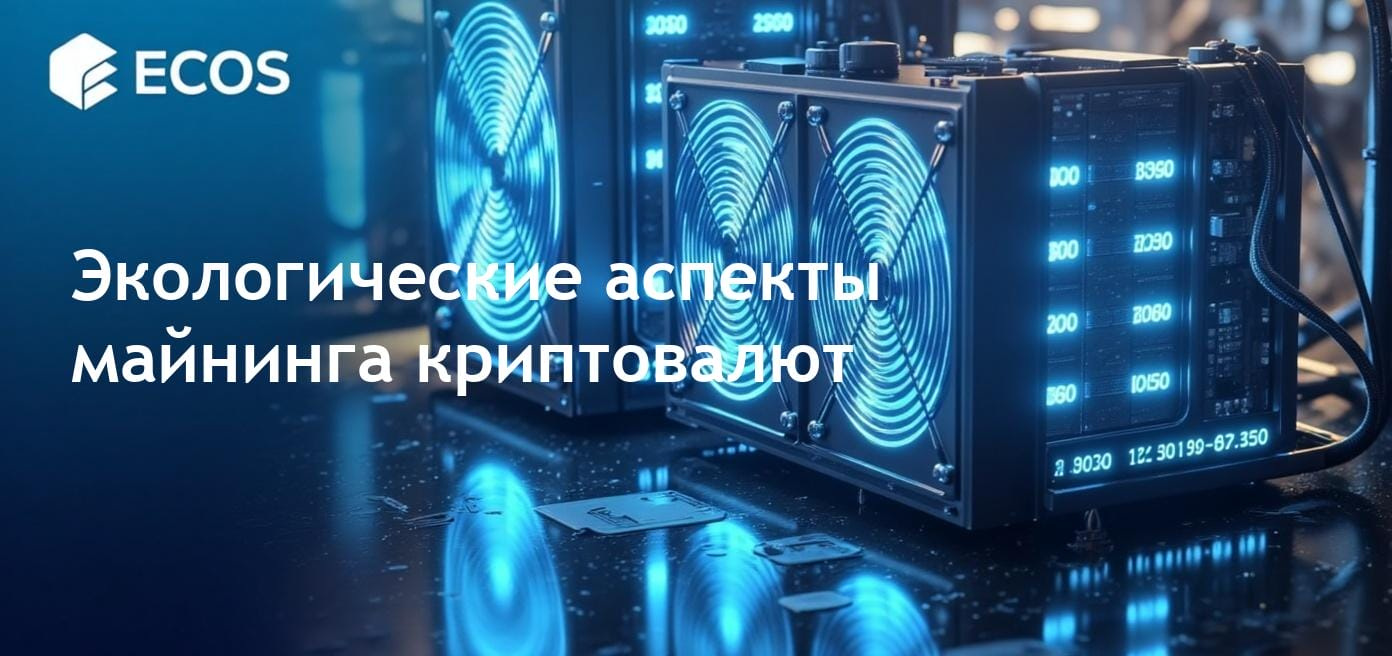 Детальное изображение, демонстрирующее воздействие майнинга криптовалюты на окружающую среду, подчеркивающее потребление энергии и выбросы углерода, связанные с деятельностью майнинга криптовалют.