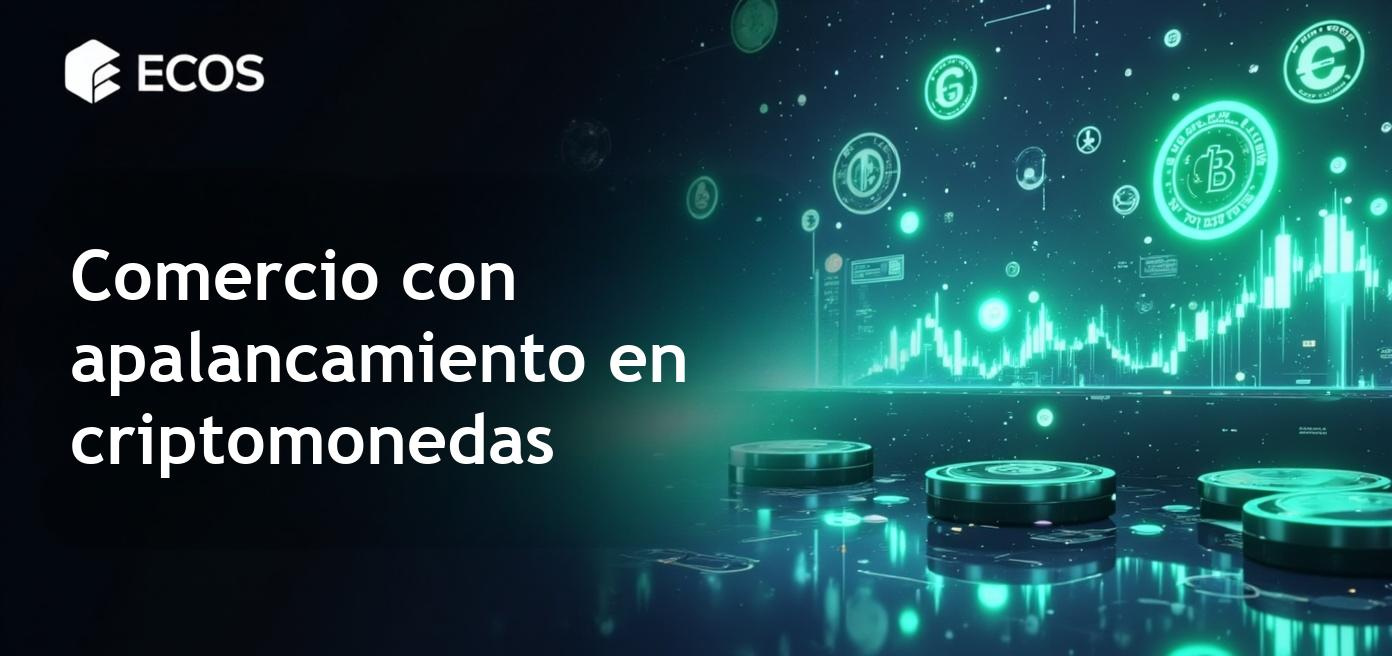 Descripción detallada del comercio con apalancamiento en criptomonedas, mostrando el gráfico y el riesgo involucrado.