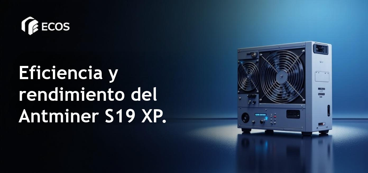 Antminer S19 XP mostrando su potencia y eficiencia en minería de criptomonedas.